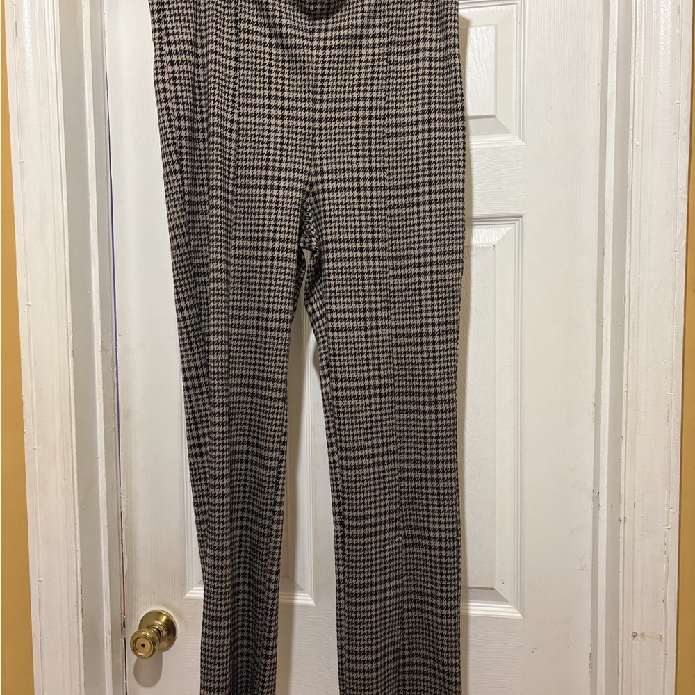 H&M Black and Brown Houndstooth Trousers